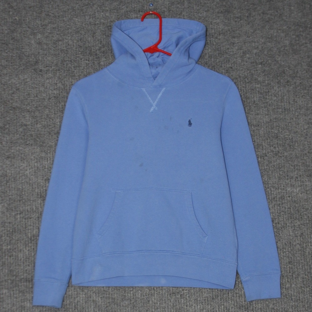 Kids Polo Ralph Lauren Hoodie Light Blue Pony Logo Size L‎ 14-16 Casual Pullover